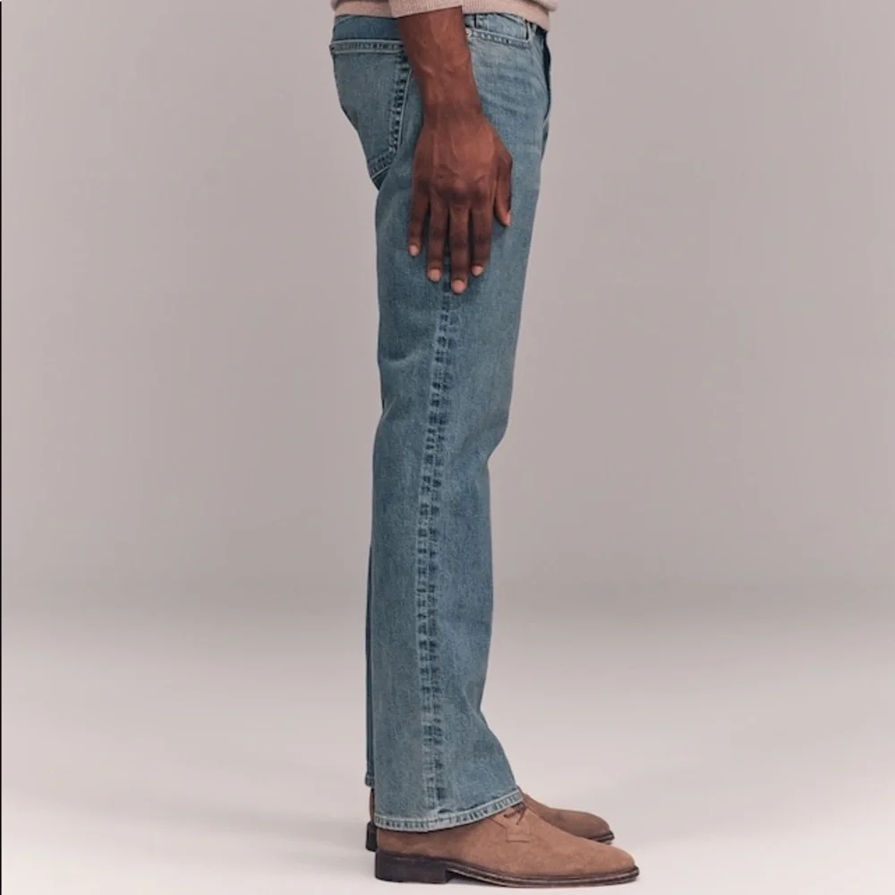 NWT Men’s Size 28 Abercrombie & Fitch Bootcut Stretch Jeans In Blue 28” X 28” - Picture 2 of 11